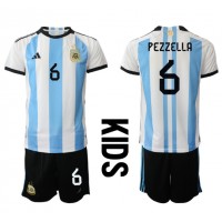 Camisa de time de futebol Argentina German Pezzella #6 Replicas 1º Equipamento Infantil Mundo 2022 Manga Curta (+ Calças curtas)